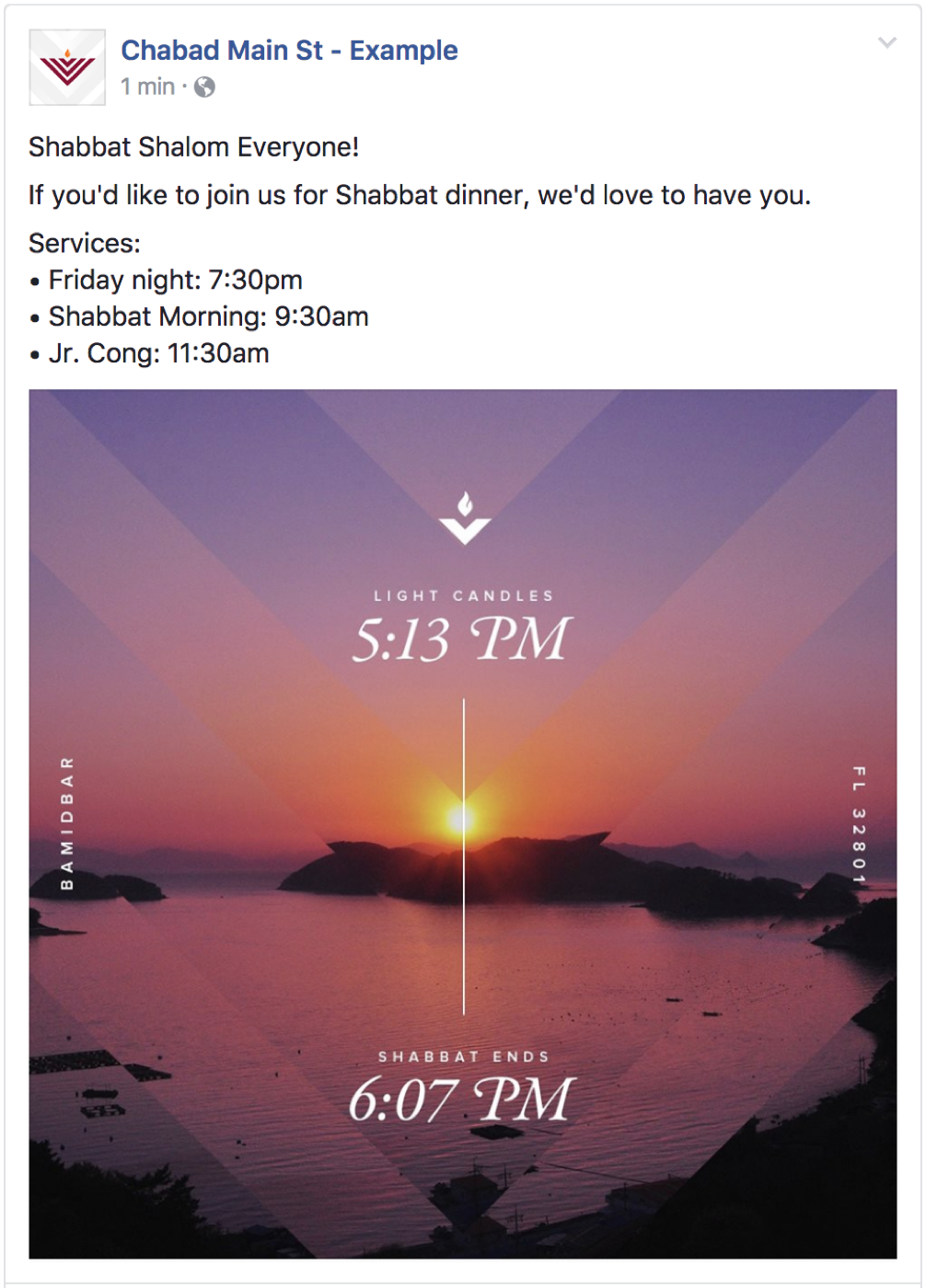 Social post example